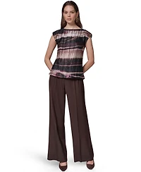 Donna Karan New York Women's Sleeveless Boat-Neck Striped Blouse