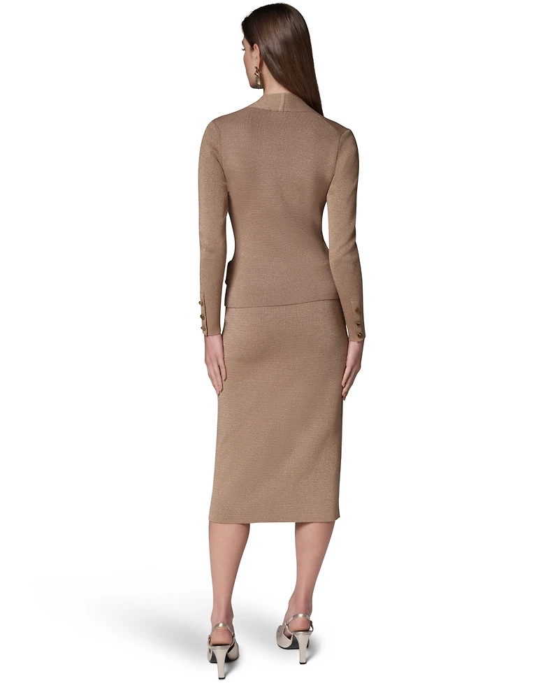 Donna Karan New York Women's V-Neck Long-Sleeve Fitted Sweater