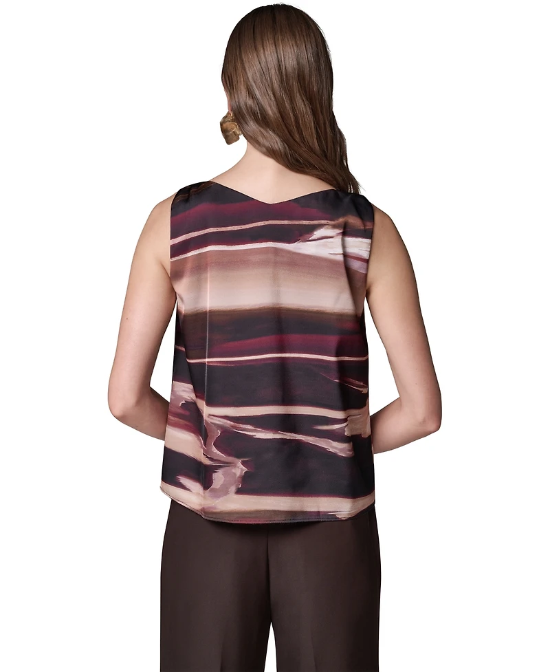 Donna Karan New York Women's Sleeveless V-Neck Allover-Print Tank