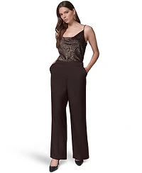 Donna Karan New York Women's Wide-Leg Satin Side-Zip Pants