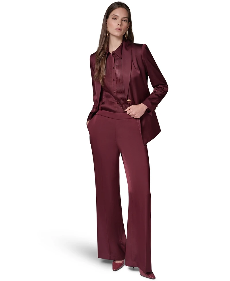 Donna Karan New York Women's DK126 Satin Shawl Lapel Shoulder-Padded Blazer