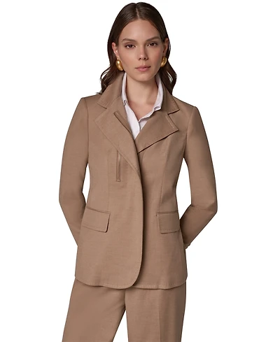 Donna Karan New York Women's Asymmetrical Zip Shoulder-Padded Blazer