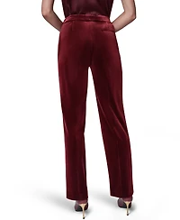 Donna Karan New York Women's Classic No Front Velvet Straight Mid-Rise Pants