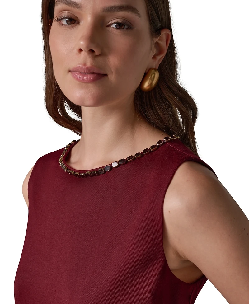Donna Karan New York Women's DK609 Beaded Boat-Neck Sleeveless Camisole