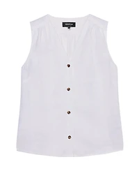 Whistles Women's Laura Linen Button-Up Tank Top