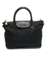Pre-Owned Prada Women's Saffiano Leather and Nylon Zip Top Satchel
