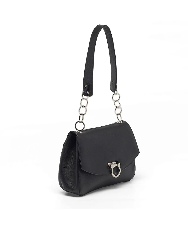Pre-Owned Salvatore Ferragamo women's Gancini Saffiano Leather Hobo Bag