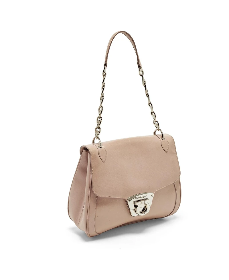 Pre-Owned Salvatore Ferragamo Women's Gancini Flap Leather Shoulder Bag