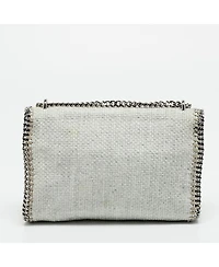 Pre-Owned Stella Mccartney Falabella Woven Raffia Flap Shoulder Bag