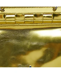 Pre-Owned Versace Metallic Patent Leather Top Handle Satchel
