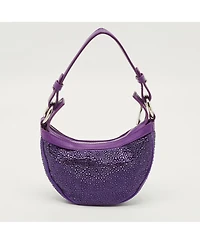 Pre-Owned Versace Women's Repeat Crystal-Embellished Mini Hobo Bag