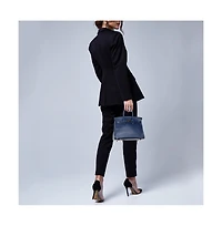 Pre-Owned Hermes Women's Birkin 25 Finish Bleu Saphir Swift Leather Tote
