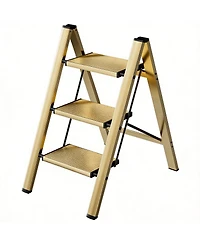 Aofar Aluminum 3 Step Ladder Foldable Portable Anti-slip Pedal Household