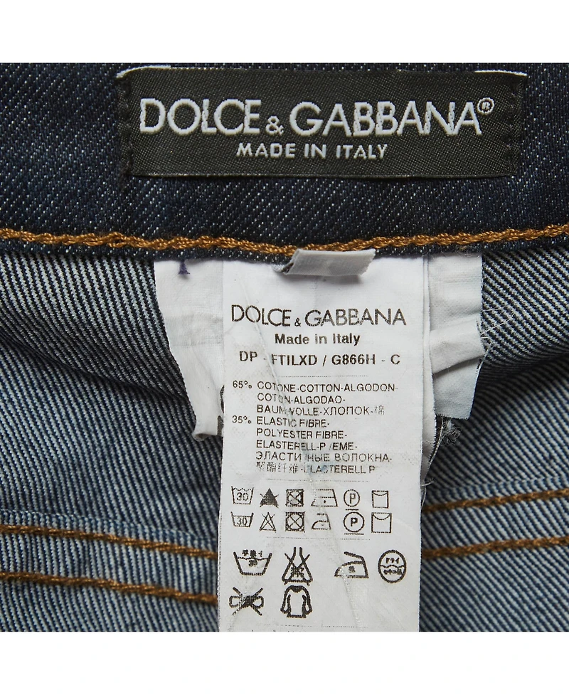 Pre-Owned Dolce & Gabbana Women's Low-Rise Dark-Rinse Skinny Jeans