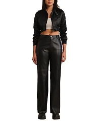 Members Only Women's Iconic Racer Cropped Satin Jacket