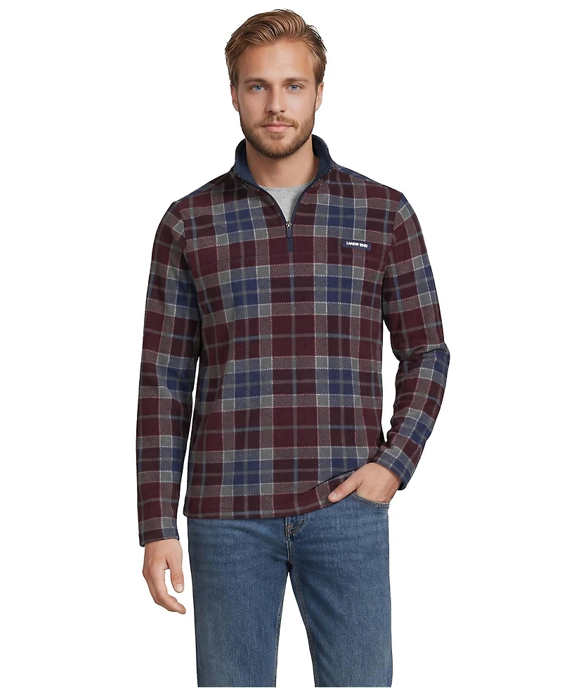 Lands' End Men's Anyweather Fleece Print Quarter Zip Pullover