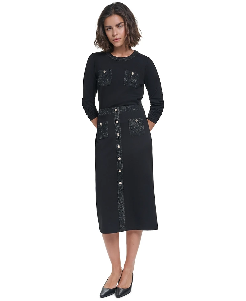 Karl Lagerfeld Paris Women's Midi Pencil Skirt
