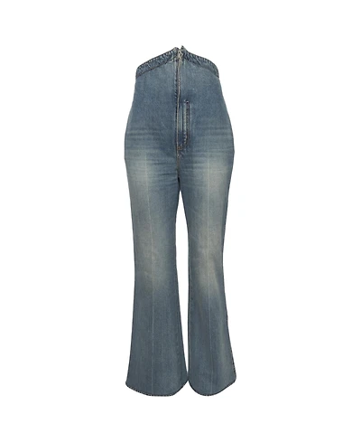 Pre-Owned Alexander Mcqueen Women's Denim Fold Over Jeans