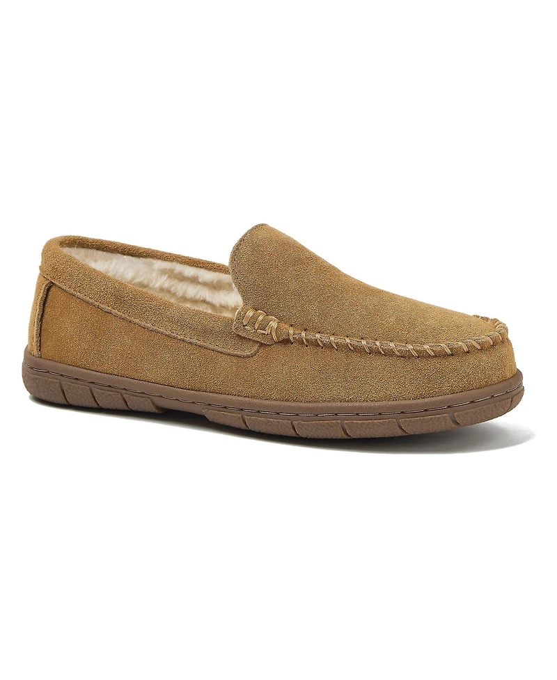 Lands' End Women's Fuzzy Lined Suede Moccasin Slippers