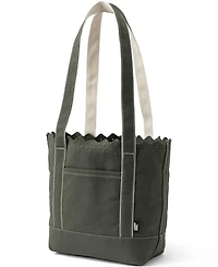 Lands' End Medium Eyelet Canvas Long Handle Open Top Tote