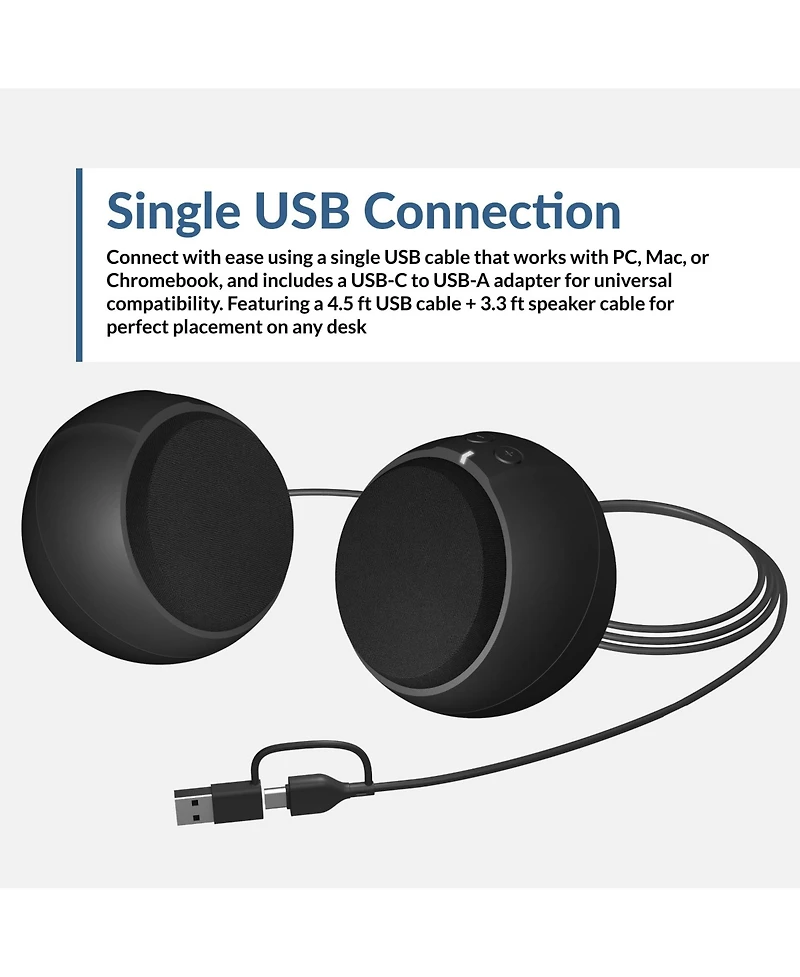 Lofree 20 Stereo Speakers Compact Desktop Laptop Wired Front Volume Control Headphone Jack