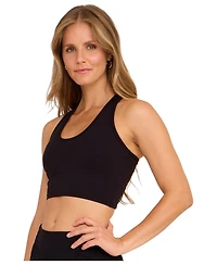 G Lifestyle Clothing Women's Racerback Built-In Bra Scoop Neck Crop Top