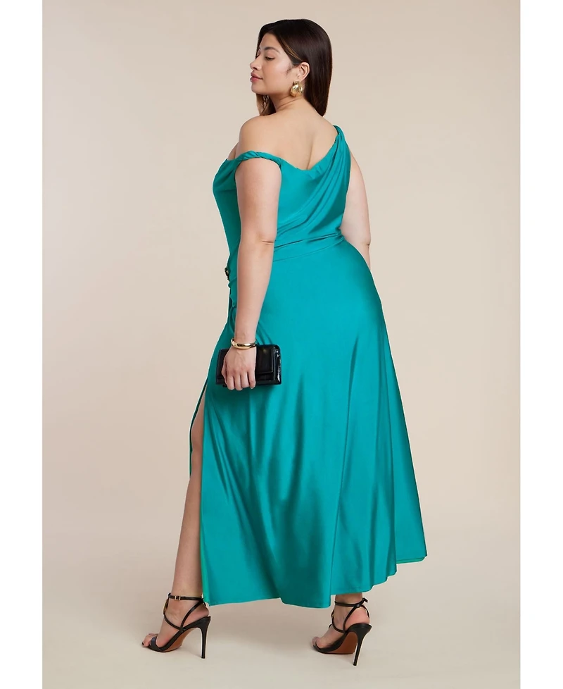 Eloquii Women's Plus Boat Neck Maxi Dress