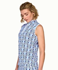 G Lifestyle Clothing Women's Mock Neck Sleeveless Athletic Fit Top