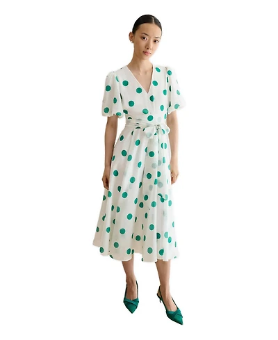 Hobbs London Women's Barrington Polka Dot Midi Dress