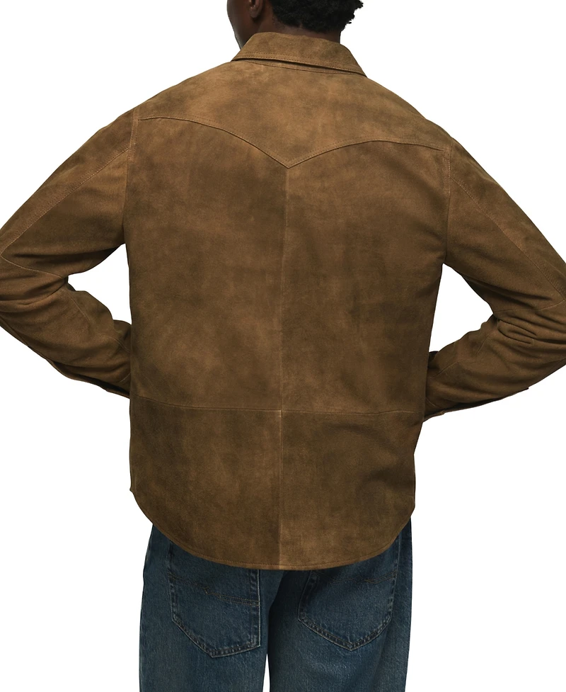 Lucky Brand Men's Suede Western Shirt Jacket