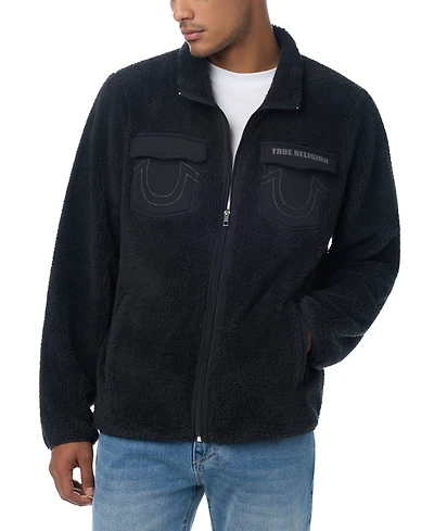 True Religion Men's Sherpa Fleece Zip-Front Jacket