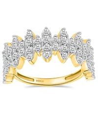 Forever Grown Diamonds Lab-Grown Diamond Marquise Cluster Ring (1 ct. t.w.) Sterling Silver (Also Available & 14k Gold-Plated)
