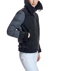 Julia & Stella By Maximilian Women's Shearling and Puffer Down-Filled Sherpa-Lined Jacket