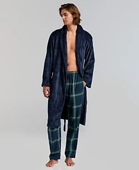Perry Ellis Portfolio Men's Fleece-Herringbone Robe