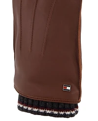 Tommy Hilfiger Men's Global Stripe Touchscreen Leather Gloves