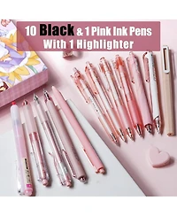Four Candies Rose Series Gel Pens, 12Pieces Cute Writing Pens 0.5mm, Aesthetic School Supplies