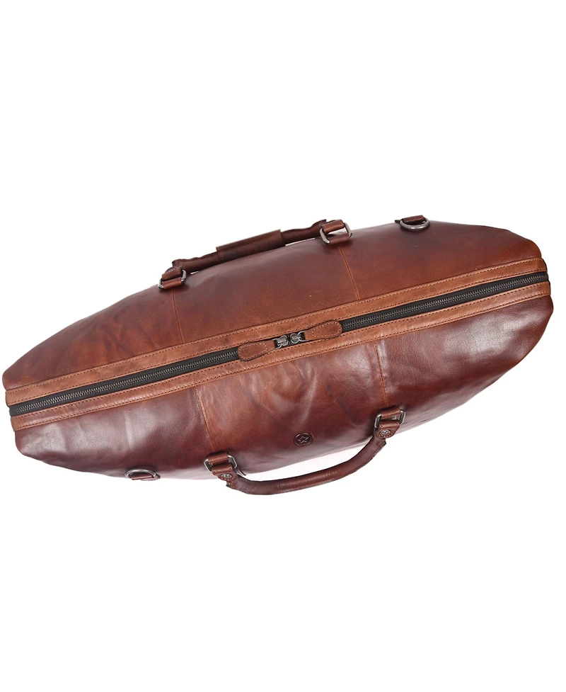 20 Inch Leather Canvas Duffle Bag
