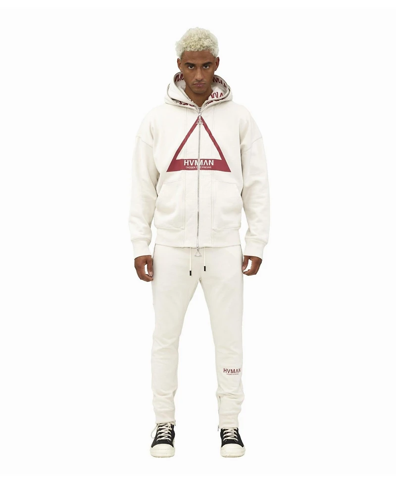 Hvman Chosen To Prevail x Cult Men's Full-Zip Double Hood Graphic Sweatshirt