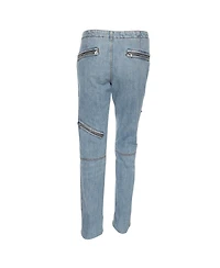 Pre-Owned Emilio Pucci Women's Faded Mid-Rise Straight-Leg Jeans