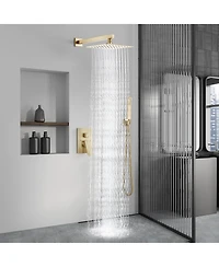 Cyqbd 12" Shower Faucet Set Rain System Handheld Spray Valve Trim Kit Wall Mount