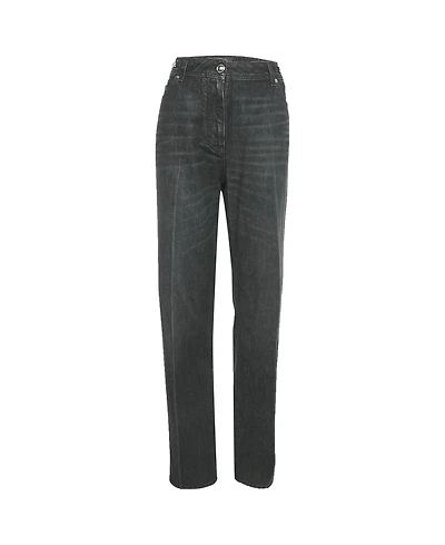 Pre-Owned Versace Women's Mid-Rise Wide-Leg Jeans