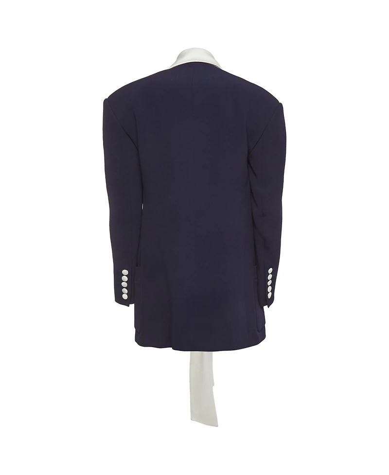 Pre-Owned Balmain Women's Crepe And Satin Collar Tie Up Blazer