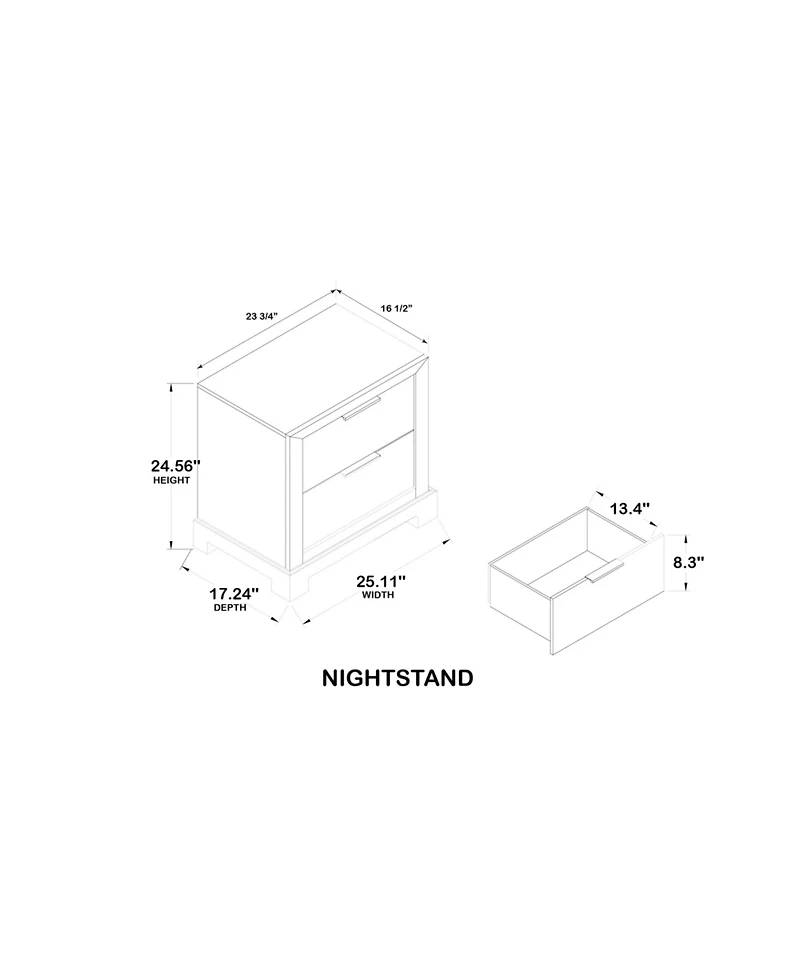 Kings Brand Furniture Bedroom Set - King Size Bed with Nightstand