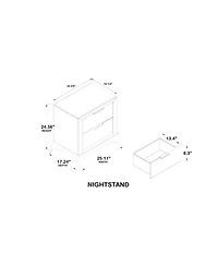 Kings Brand Furniture Bedroom Set - King Size Bed with Nightstand