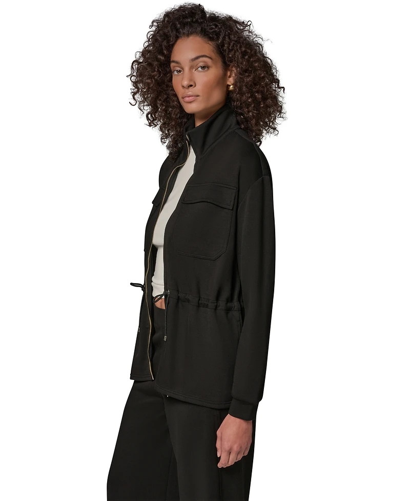 Donna Karan Weekend Women's Jet Setter Utility Lightweight Mock Neck Jacket