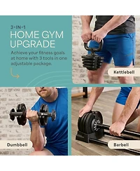 Lifepro Adjustable Dumbbells Set with Rack - Quick Adjust Weights, Secure Grip, Compact Design for Home Gym