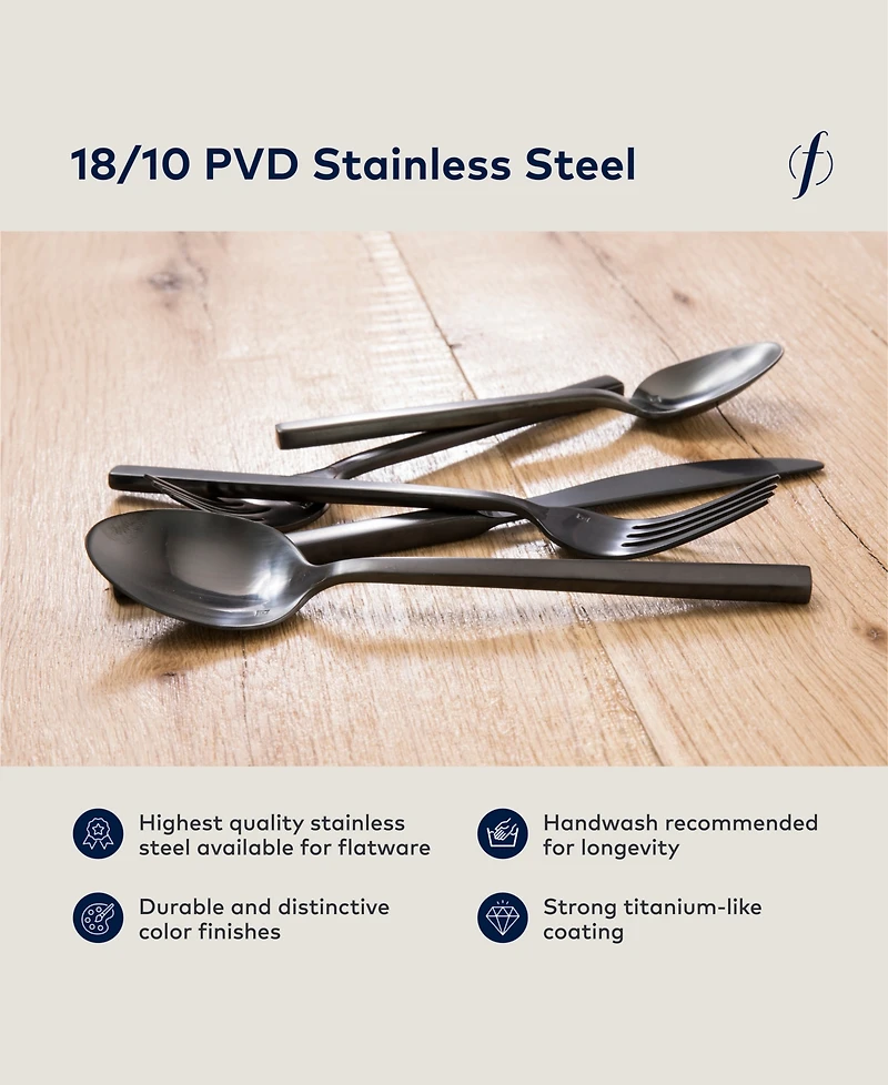Fortessa Arezzo Brushed Black 5pc Place Setting
