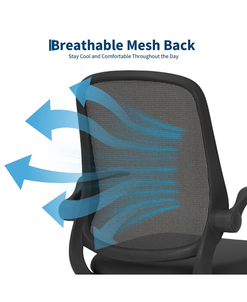 Ergonomic mesh office chair with lumbar support, adjustable swivel chair, padded seat, and casters. Suitable for offices, living rooms, bedrooms