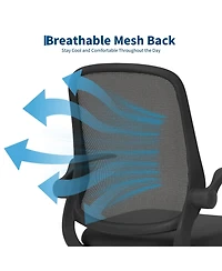 Ergonomic mesh office chair with lumbar support, adjustable swivel chair, padded seat, and casters. Suitable for offices, living rooms, bedrooms