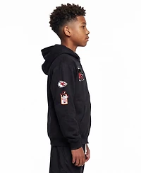 Champion Big Boys and Girls Black Kansas City Chiefs Disney X Full-Zip Hoodie